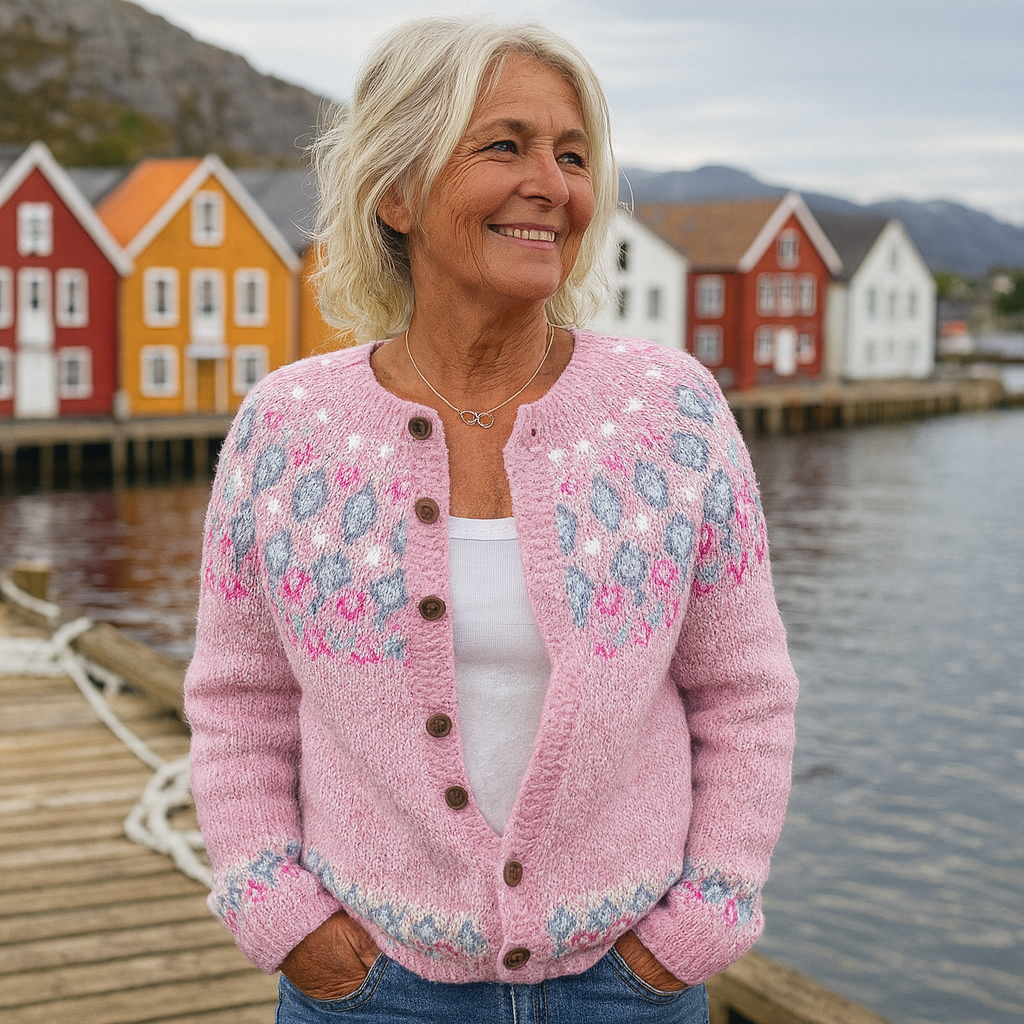 Freya™ | Løsstrikket Chic Cardigan med Mønster