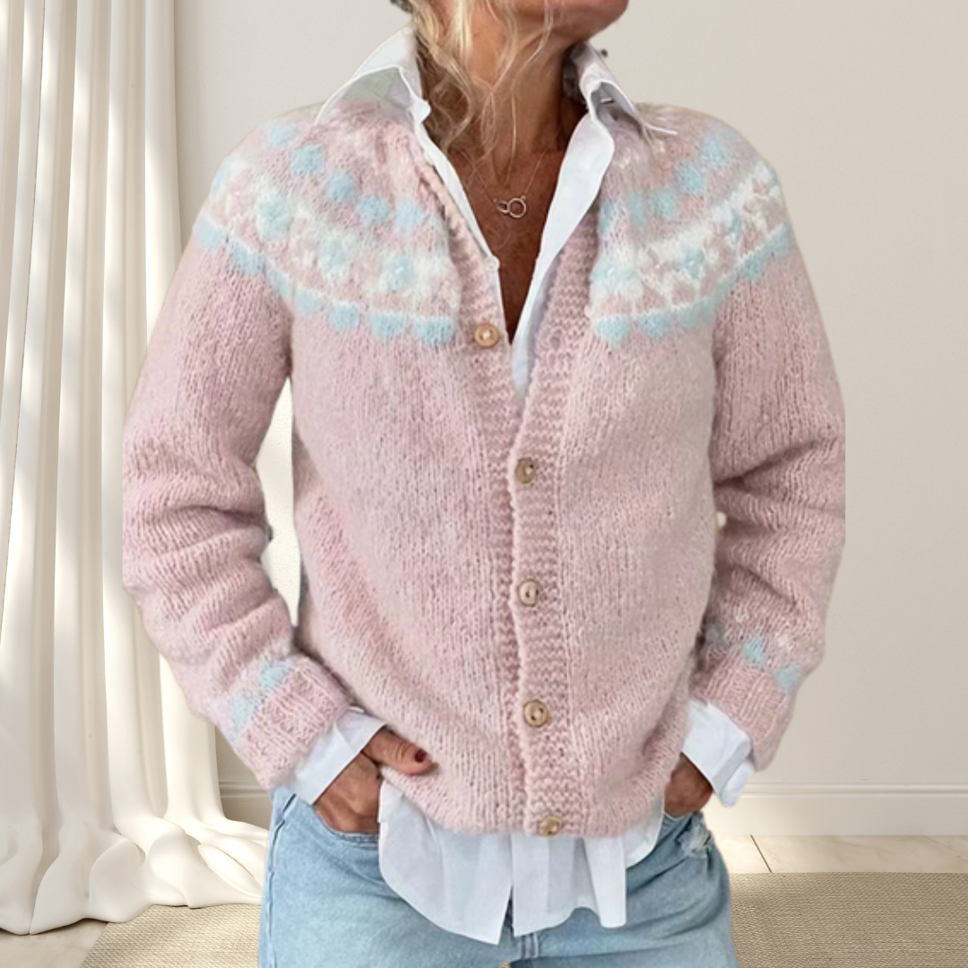Freya™ | Løsstrikket Chic Cardigan med Mønster