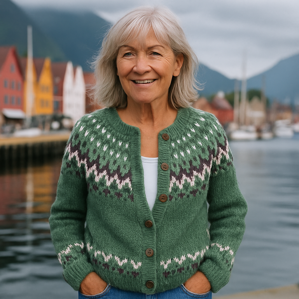 Freya™ | Løsstrikket Chic Cardigan med Mønster